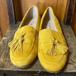 Tahari Mustard Tassel Loafers